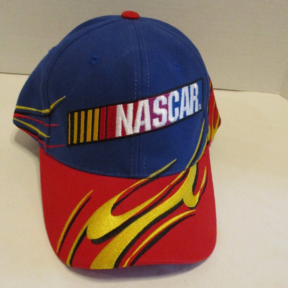 NASCAR Hat Men 1997 Red White Blue YellowSnapback Racing Flames Hat